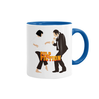 Pulp Fiction dancing, Mug colored blue, ceramic, 330ml