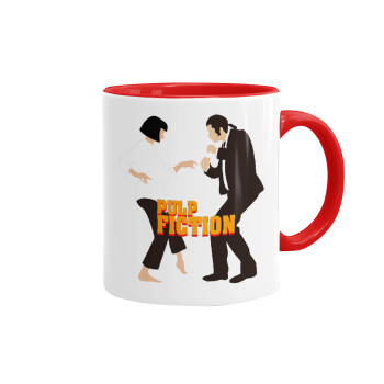 Pulp Fiction dancing, Mug colored red, ceramic, 330ml