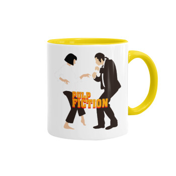 Pulp Fiction dancing, Mug colored yellow, ceramic, 330ml
