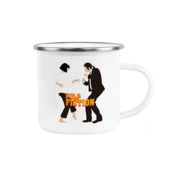 Pulp Fiction dancing, Metallic enamel cup white 360ml