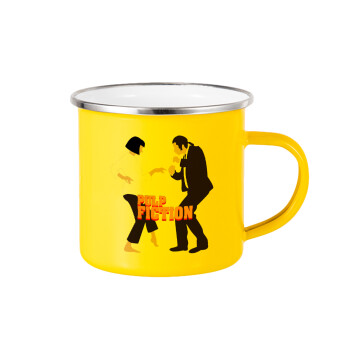 Pulp Fiction dancing, Yellow Enamel Metallic Cup 360ml