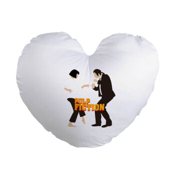 Pulp Fiction dancing, Μαξιλάρι καναπέ καρδιά 40x40cm περιέχεται το  γέμισμα