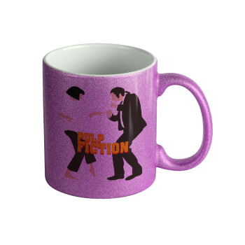 Pulp Fiction dancing, Κούπα Μωβ Glitter που γυαλίζει, κεραμική, 330ml