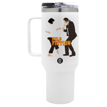 Pulp Fiction dancing, Mega Stainless steel Tumbler with lid, double wall 1,2L