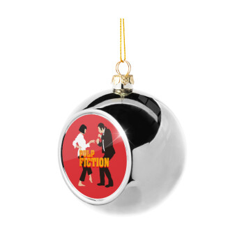 Pulp Fiction dancing, Στολίδι Χριστουγεννιάτικη μπάλα δένδρου Ασημένια 8cm
