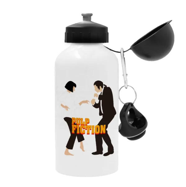 Pulp Fiction dancing — Metal water bottle, White, aluminum 500ml