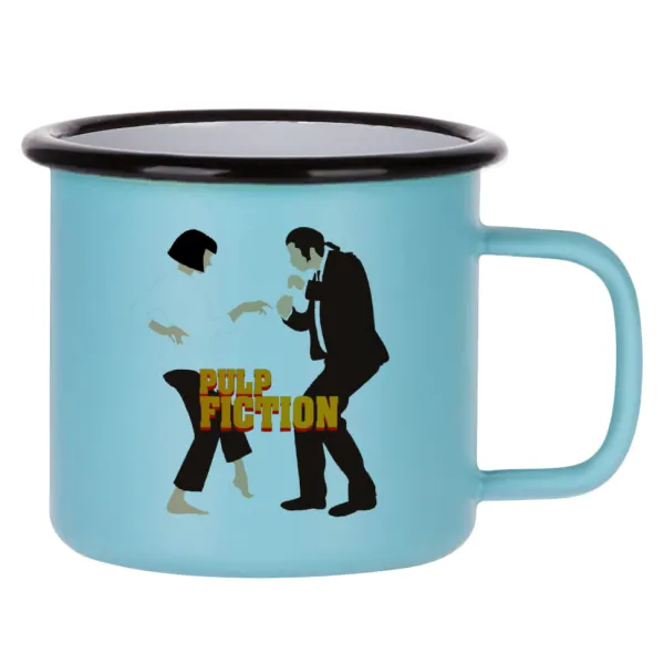 Pulp Fiction dancing — Κούπα Μεταλλική εμαγιέ ΜΑΤ σιέλ 360ml