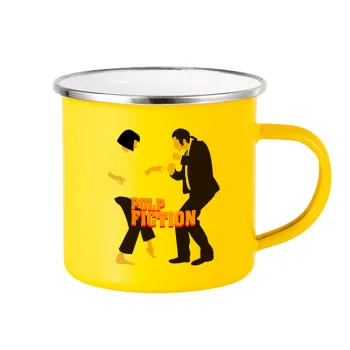 Pulp Fiction dancing, Yellow Enamel Metallic Cup 360ml
