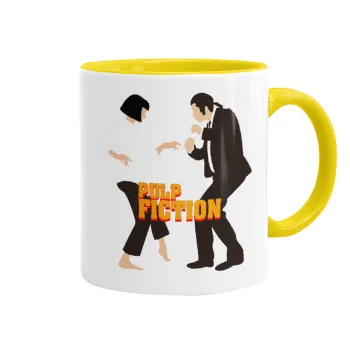 Pulp Fiction dancing, Mug colored yellow, ceramic, 330ml