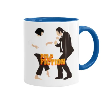 Pulp Fiction dancing, Κούπα χρωματιστή μπλε, κεραμική, 330ml