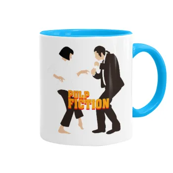 Pulp Fiction dancing, Κούπα χρωματιστή γαλάζια, κεραμική, 330ml