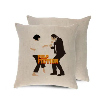 Pulp Fiction dancing, Μαξιλάρι καναπέ ΛΙΝΟ 40x40cm περιέχεται το  γέμισμα