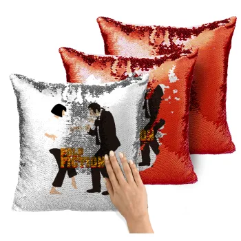 Pulp Fiction dancing, Μαξιλάρι καναπέ Μαγικό Κόκκινο με πούλιες 40x40cm περιέχεται το γέμισμα