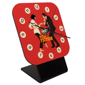 Pulp Fiction dancing, Quartz Table clock in natural wood (10cm)