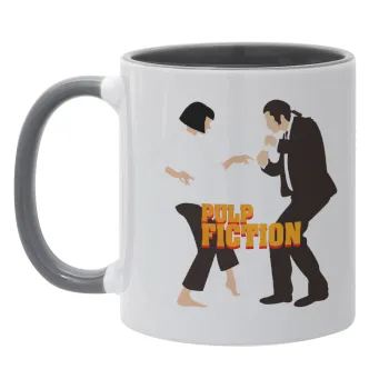 Pulp Fiction dancing, Κούπα χρωματιστή γκρι, κεραμική, 330ml