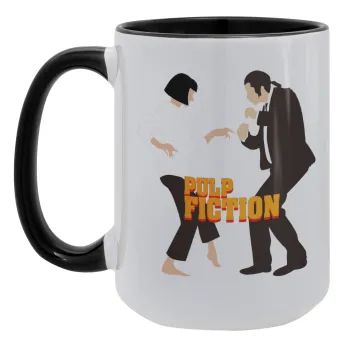 Pulp Fiction dancing, Κούπα Mega 15oz, κεραμική Μαύρη, 450ml