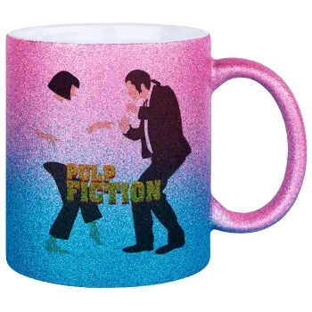 Pulp Fiction dancing, Κούπα Χρυσή/Μπλε Glitter, κεραμική, 330ml
