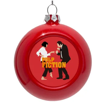Pulp Fiction dancing, Red Christmas tree ornament bauble 8cm