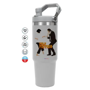 Pulp Fiction dancing, GREY color, 890ml (30oz) stainless Steel Tumbler with Handle
