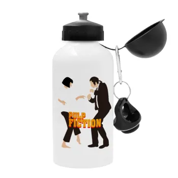 Pulp Fiction dancing, Metal water bottle, White, aluminum 500ml