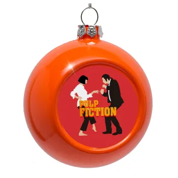 Pulp Fiction dancing, Orange Christmas tree ornament bauble 8cm