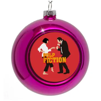 Pulp Fiction dancing, Purple Christmas tree ornament bauble 8cm