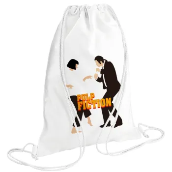 Pulp Fiction dancing, Backpack pouch GYMBAG white (28x40cm)