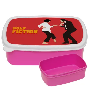 Pulp Fiction dancing, ΡΟΖ παιδικό δοχείο φαγητού (lunchbox) πλαστικό (BPA-FREE) Lunch Βox M18 x Π13 x Υ6cm