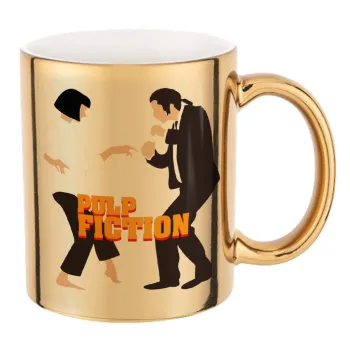 Pulp Fiction dancing, Mug ceramic, gold mirror, 330ml