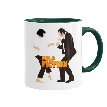 Pulp Fiction dancing, Κούπα χρωματιστή πράσινη, κεραμική, 330ml