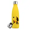 Yellow Stainless Steel Metallic Thermos, double-walled, 500ml
