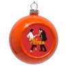 Orange Christmas tree ornament bauble 8cm