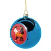 Blue Christmas tree ball ornament 8cm
