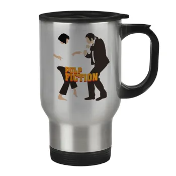 Pulp Fiction dancing, Κούπα ταξιδιού ανοξείδωτη με καπάκι, διπλού τοιχώματος (θερμό) 450ml