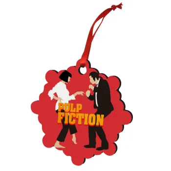 Pulp Fiction dancing, Στολίδι Χριστουγεννιάτικο στολίδι snowflake ξύλινο 7.5cm