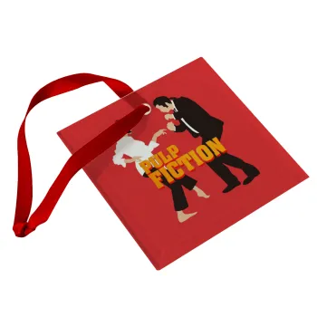 Pulp Fiction dancing, Christmas ornament, glass square ornament 9x9cm