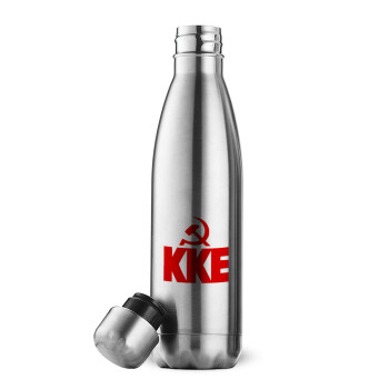 ΚΚΕ, Inox (Stainless steel) double-walled metal mug, 500ml