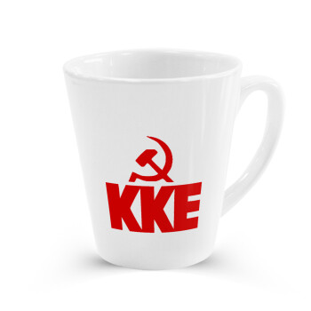 ΚΚΕ, Κούπα κωνική Latte Λευκή, κεραμική, 300ml
