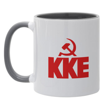ΚΚΕ, Mug colored grey, ceramic, 330ml