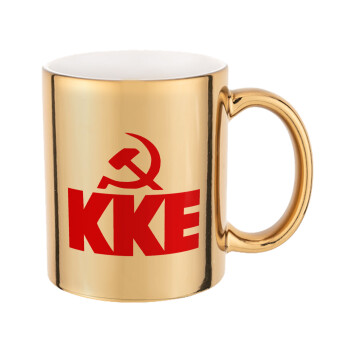 ΚΚΕ, Mug ceramic, gold mirror, 330ml