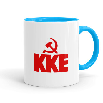 ΚΚΕ, Mug colored light blue, ceramic, 330ml