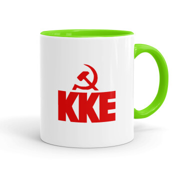 ΚΚΕ, Mug colored light green, ceramic, 330ml