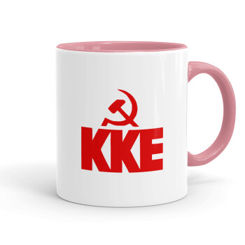 ΚΚΕ, Mug colored pink, ceramic, 330ml