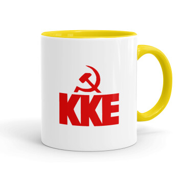 ΚΚΕ, Mug colored yellow, ceramic, 330ml
