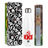 Easter candle, metallic white thermos bottle (500ml) & aromatic flat candle (30cm) (GRAY)