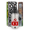 Easter Set, metallic silver aluminum water bottle (500ml) & aromatic flat Easter candle (30cm) (GRAY)