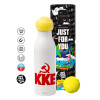 Tennis ball Metal mug thermos White, double wall, 550ml