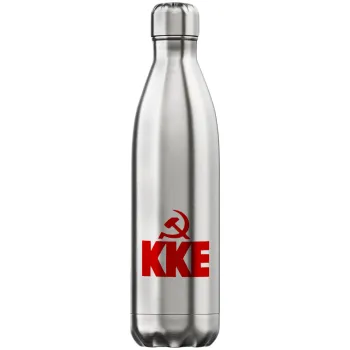 ΚΚΕ, Μεταλλικό παγούρι θερμός Inox (Stainless steel), διπλού τοιχώματος, 750ml