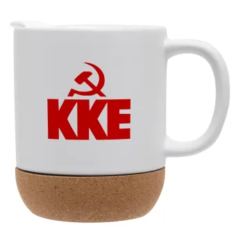 ΚΚΕ, Κούπα, κεραμική με βάση φελού και καπάκι (ΜΑΤ), 330ml