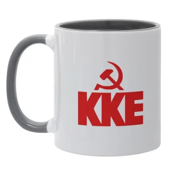 ΚΚΕ, Κούπα χρωματιστή γκρι, κεραμική, 330ml